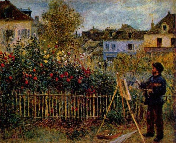 Pierre-Auguste Renoir Claude Monet Painting in His Garden at Argenteuil, France oil painting art